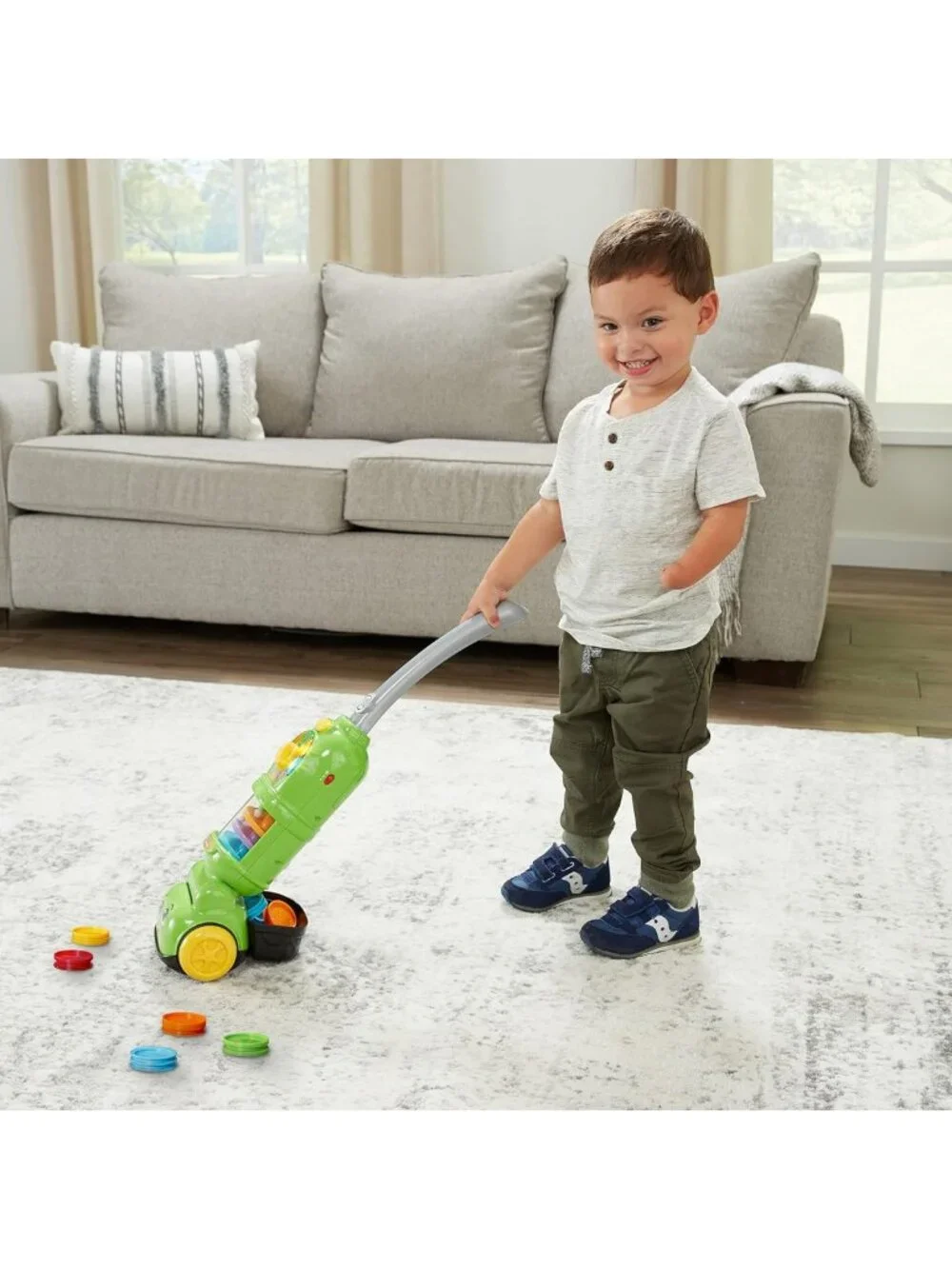 Kids' Educational Vacuum Toy - Leap and Count Fun, Green Learning Playset